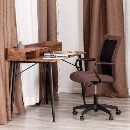 Компьютерное кресло TETCHAIR Стафф флок коричневый черный