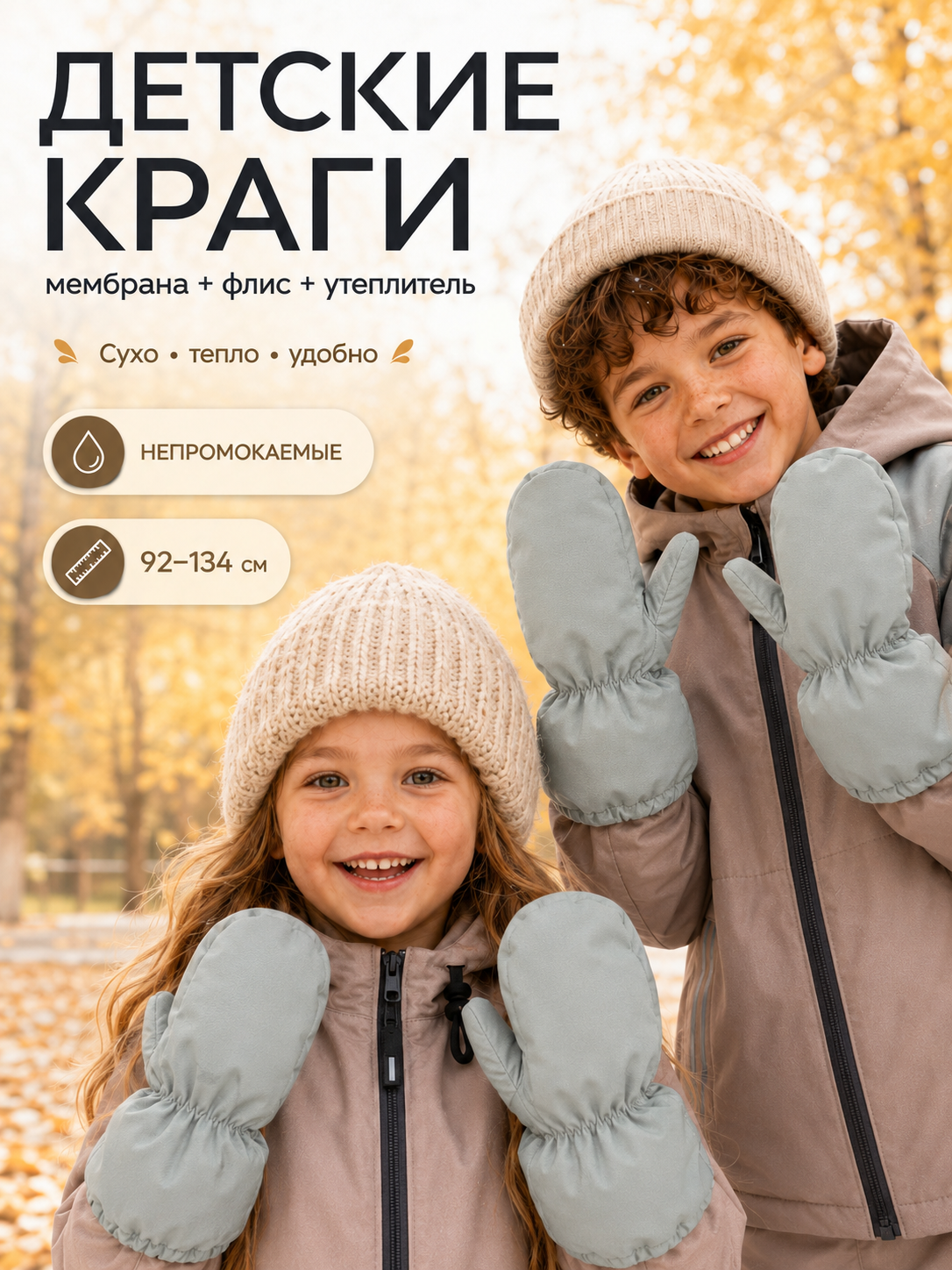 Варежки Ramelka 1053_ВРЖ_ММБР_D_3_дымчатый серый - фото 4
