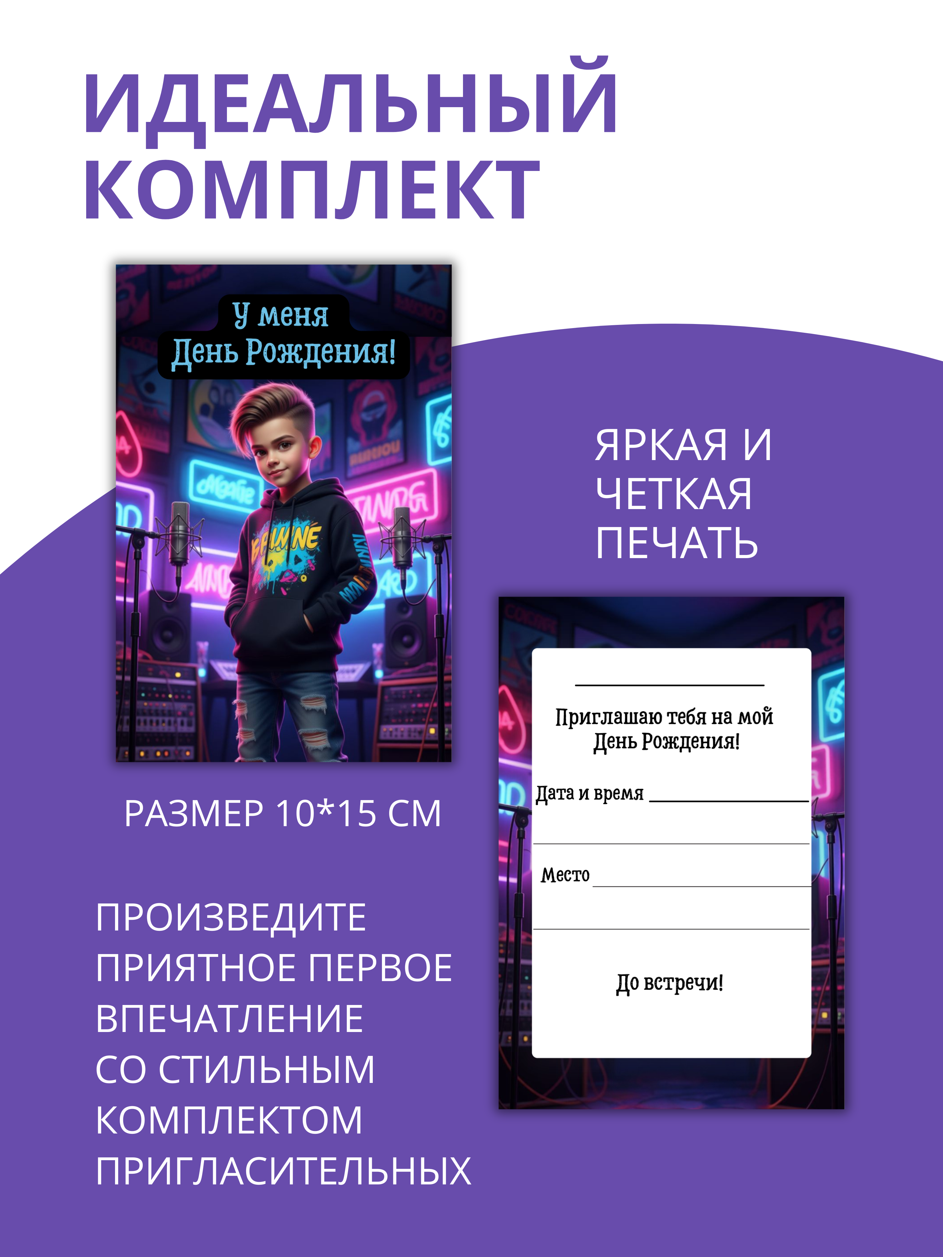 Приглашения Funny Print С Днём Рождения - фото 3