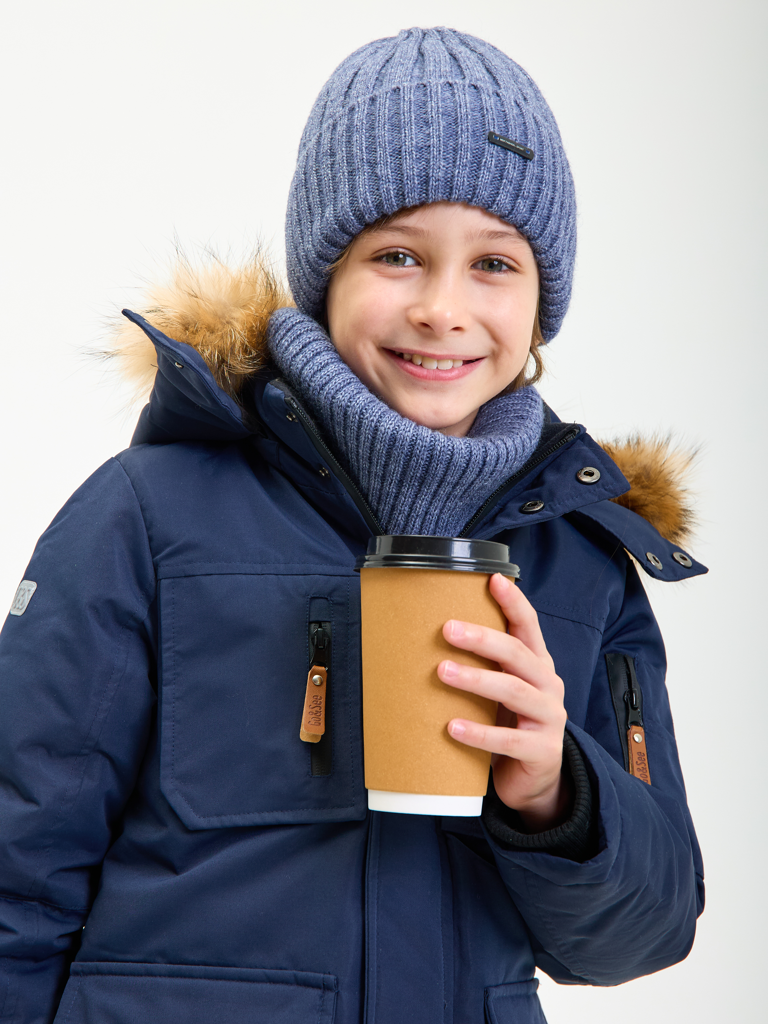 Шапка и снуд KUBRIO KU-H-107-WIN-GrBlue - фото 3