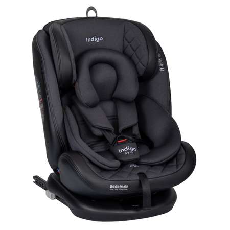 Автокресло Indigo Aero, черный Isofix 0+/1/2/3 (0-36 кг)