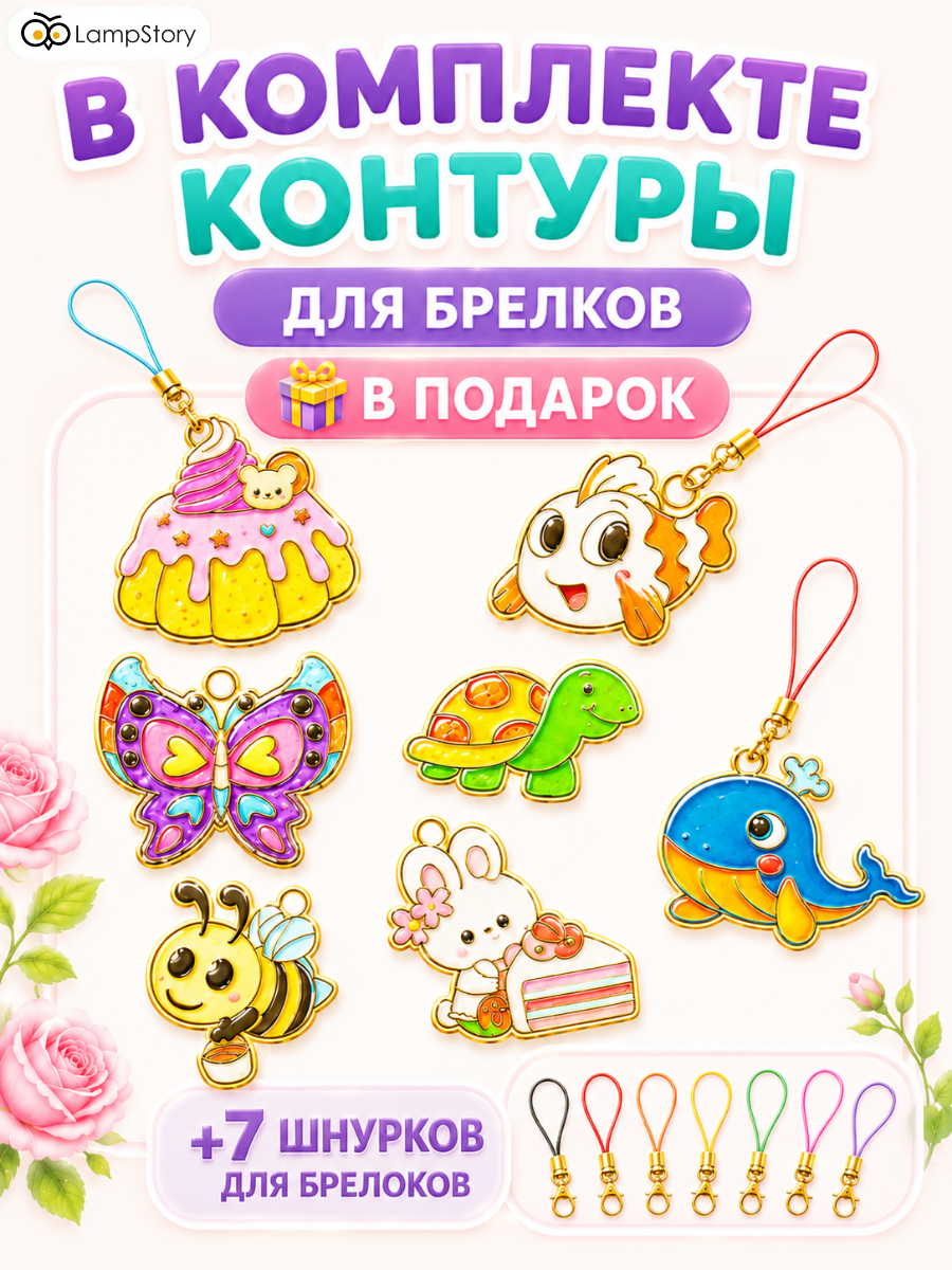 Набор для творчества LampStory аппликация Витражи с красками и книгой - фото 6