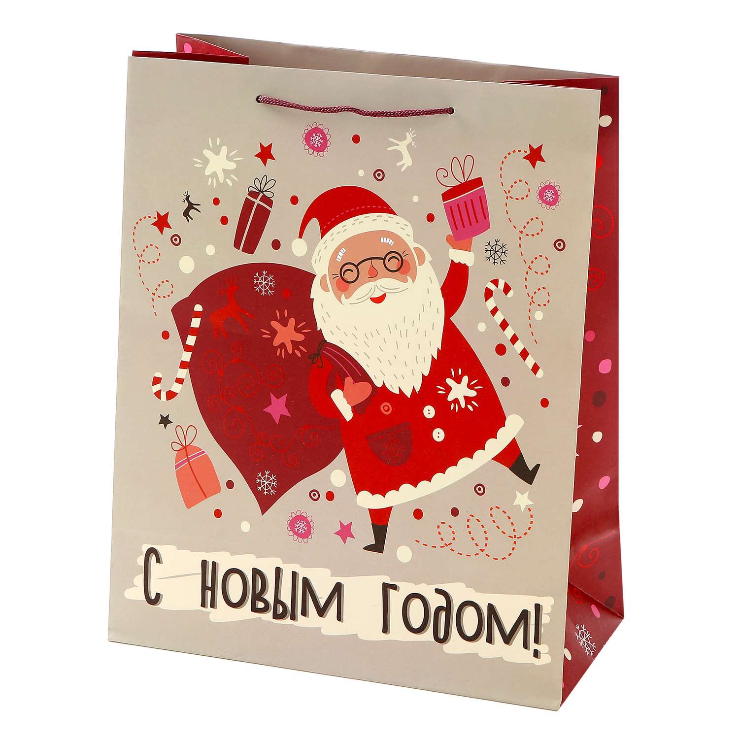 Пакет подарочный Феникс Презент Новый год 26*32.4*12.7см 140 г/м2 81079 - фото 1