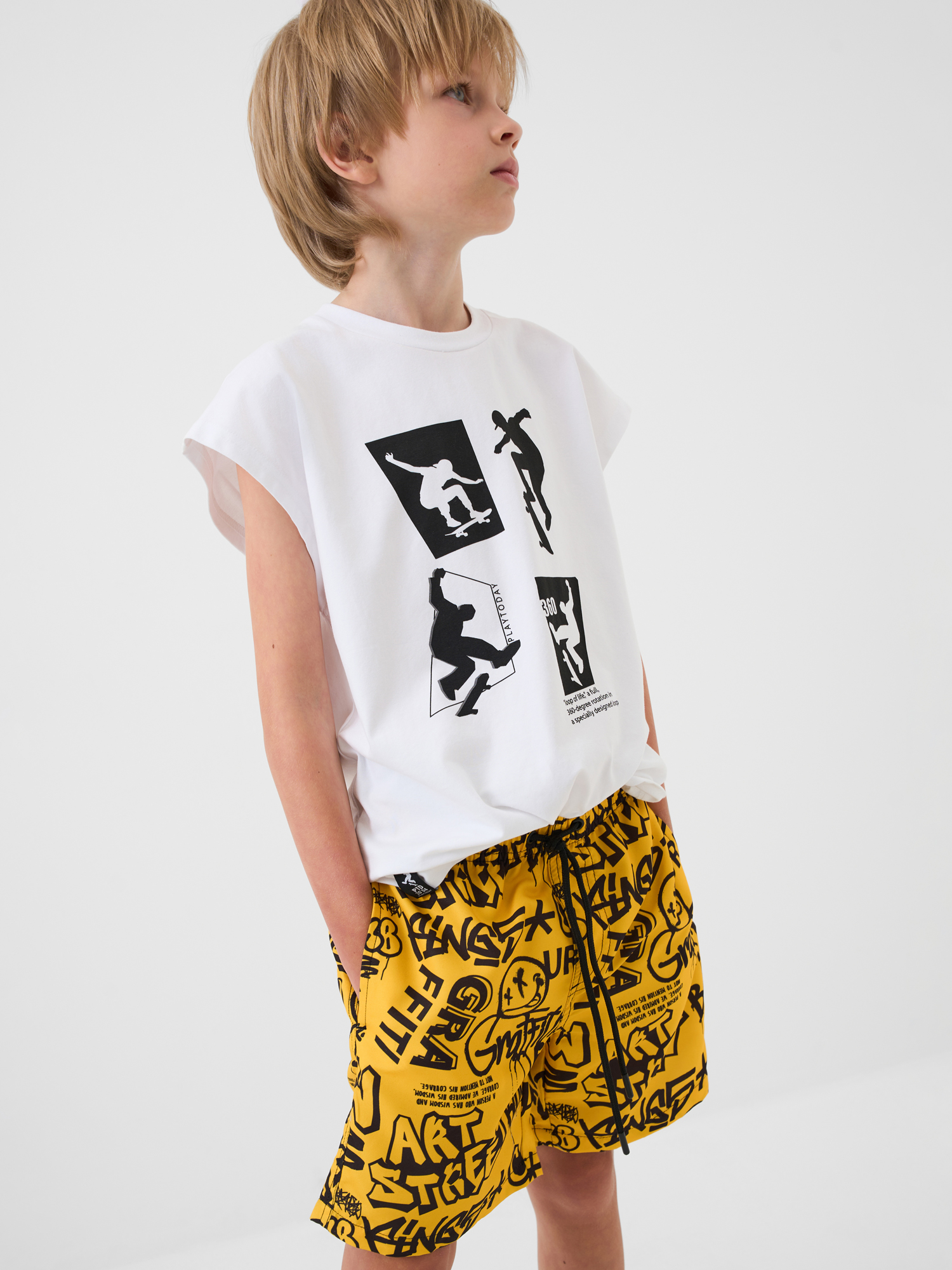 Изображение товара Шорты для плавания PlayToday Подростковые длинные с UF-защитой