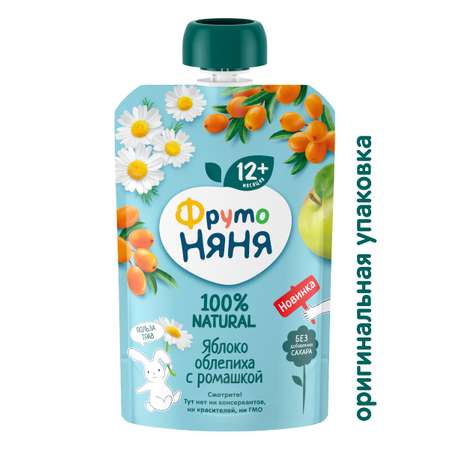 Пюре ФрутоНяня яблоко-облепиха-ромашка 90г с 12месяцев