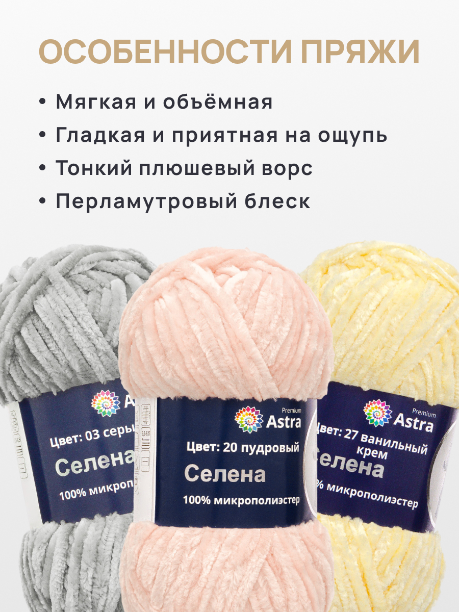 Пряжа для вязания Astra Premium Селена 100г 68м 4шт - фото 4
