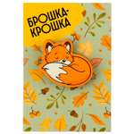 Значок деревянный Символик Лиса
