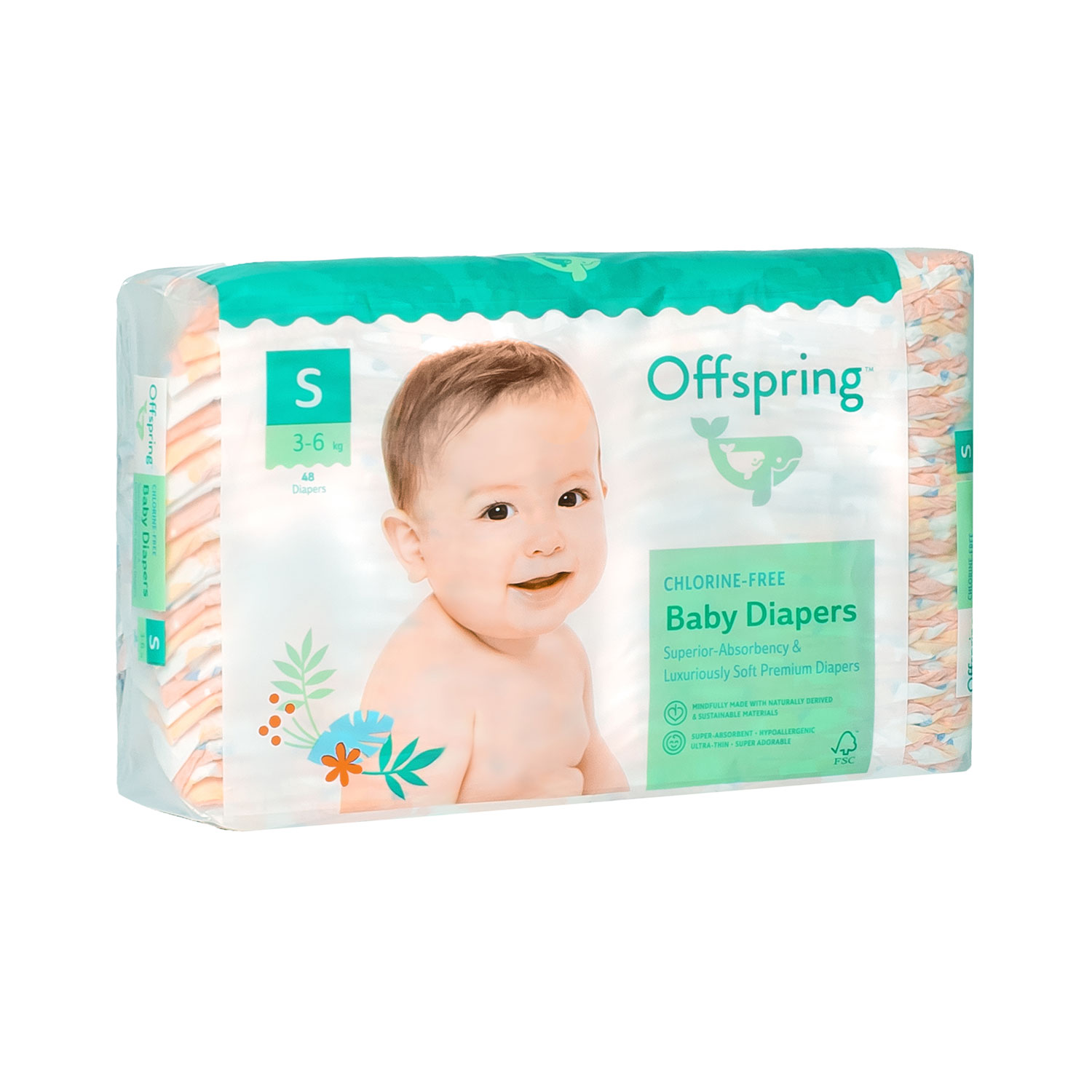 Подгузники Offspring S (3-6 кг) 48 шт. - фото 3