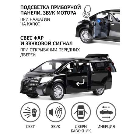 Автомобиль АВТОпанорама Toyota Alphard 1:29 черный