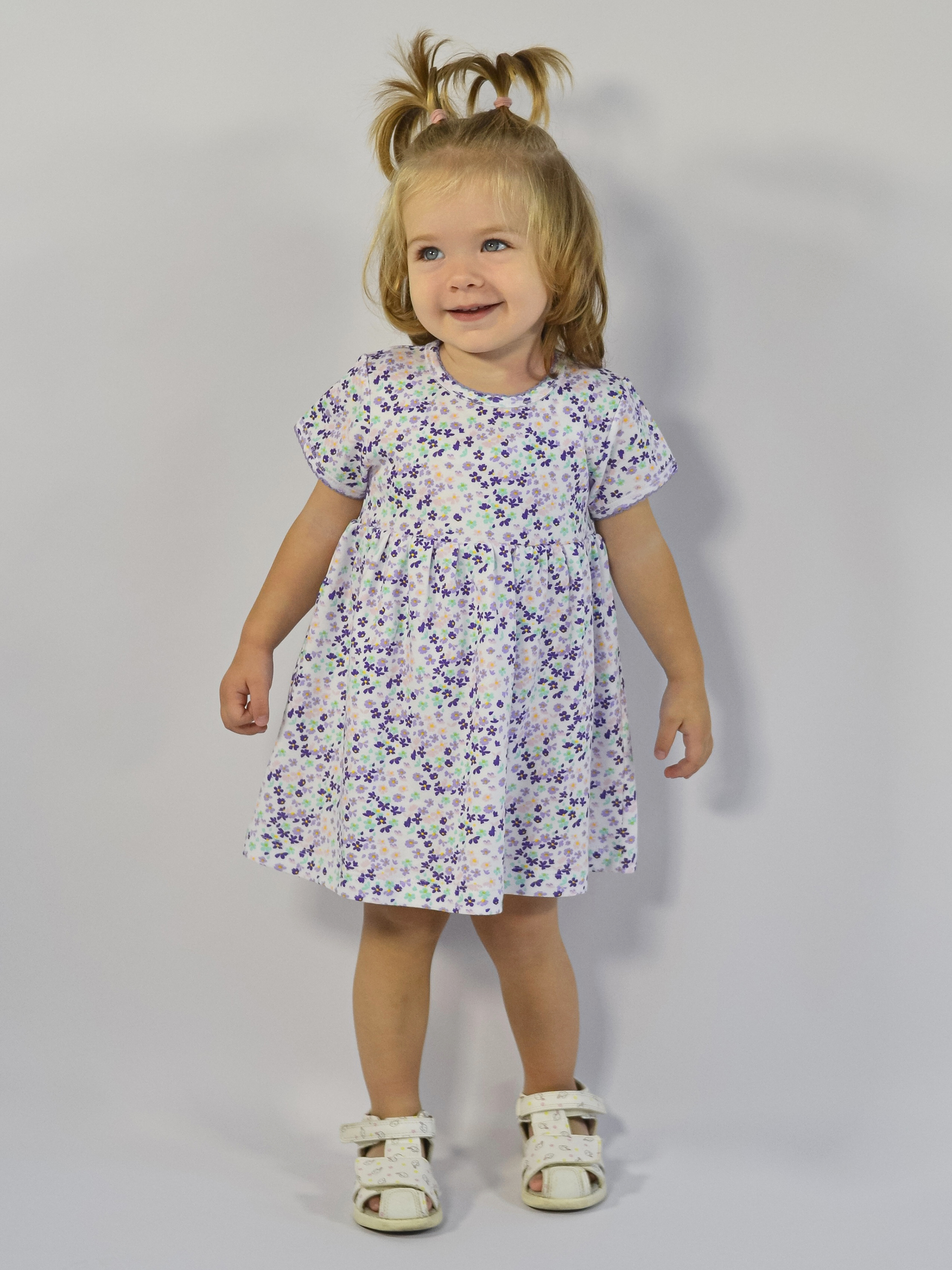 Боди-платье с повязкой на голову Шустрая пчелка 701002Кроше/Цветочки - фото 5