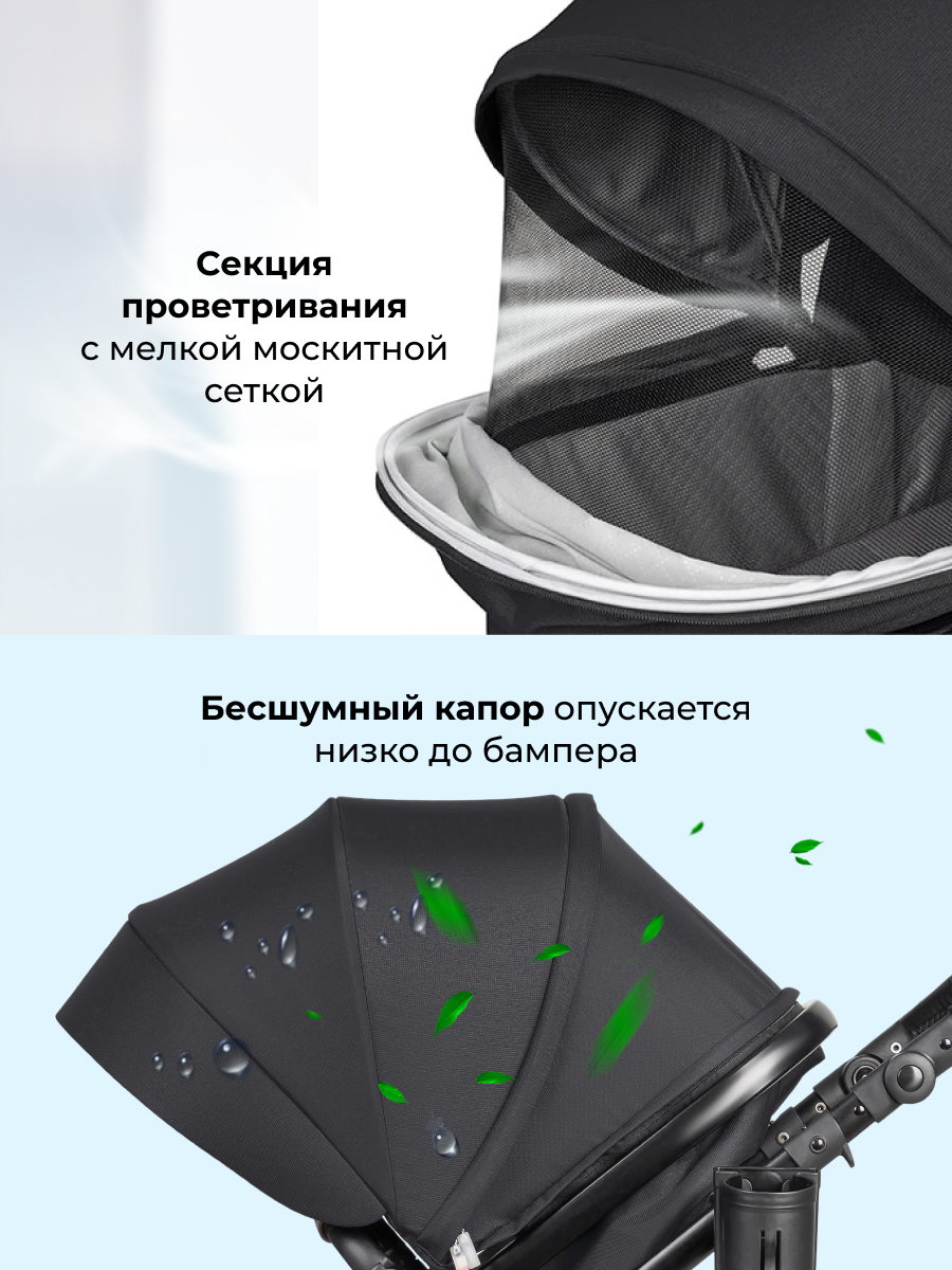 Коляска трансформер Aimile Original New Black черный - фото 6