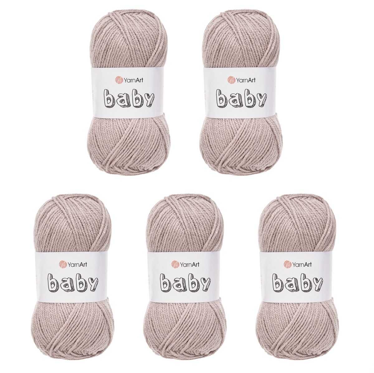 Пряжа для вязания YarnArt Baby 50 гр 150 м акрил мягкая детская 5 мотков 857 дымчатый - фото 8