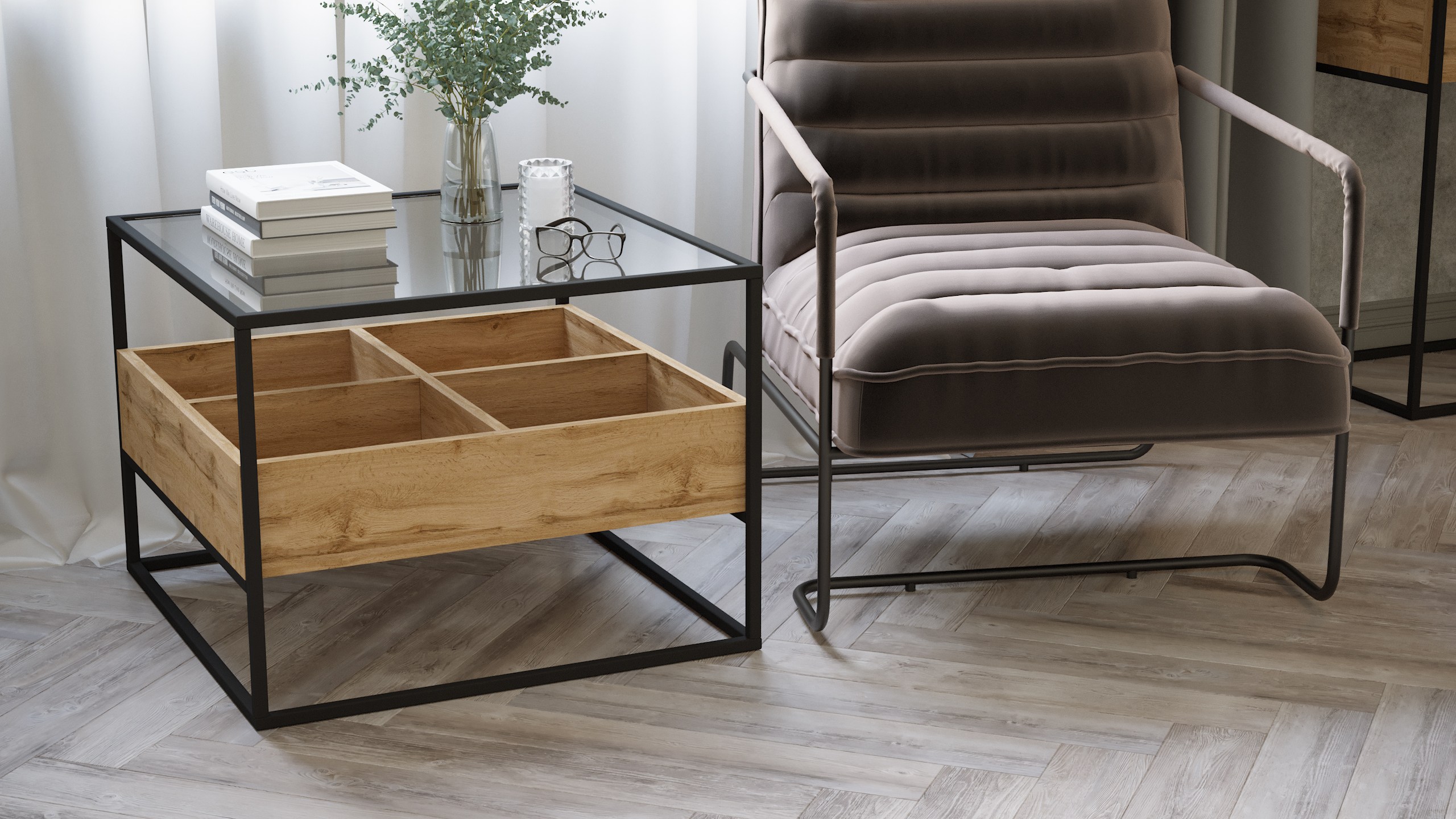 Стол журнальный КАЛИФОРНИЯ МЕБЕЛЬ Кассо СЖ01 Дуб вотан - фото 5