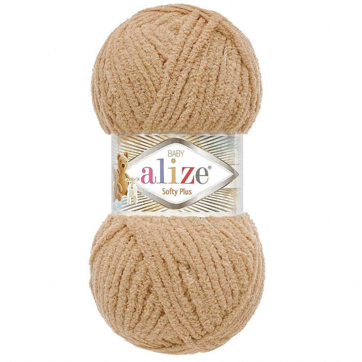 Пряжа для вязания Alize softy plus 100 г 120 м микрополиэстер мягкая плюшевая 199 бежевый 5 мотков - фото 6