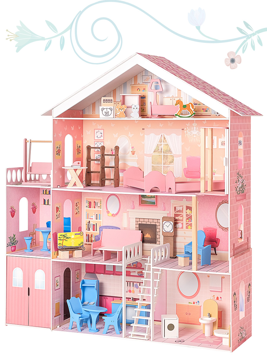 Домик для кукол PAREMO 120 см с мебелью PD316-02 - фото 12