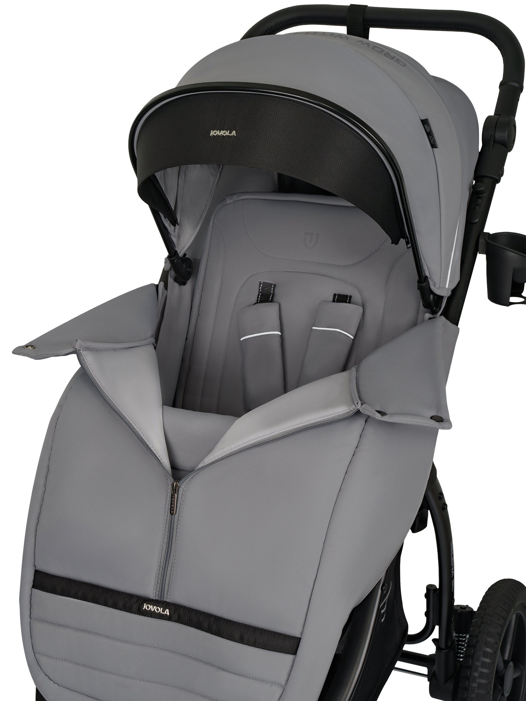 Коляска прогулочная JOVOLA Selena SL, всесезонная серый - фото 33