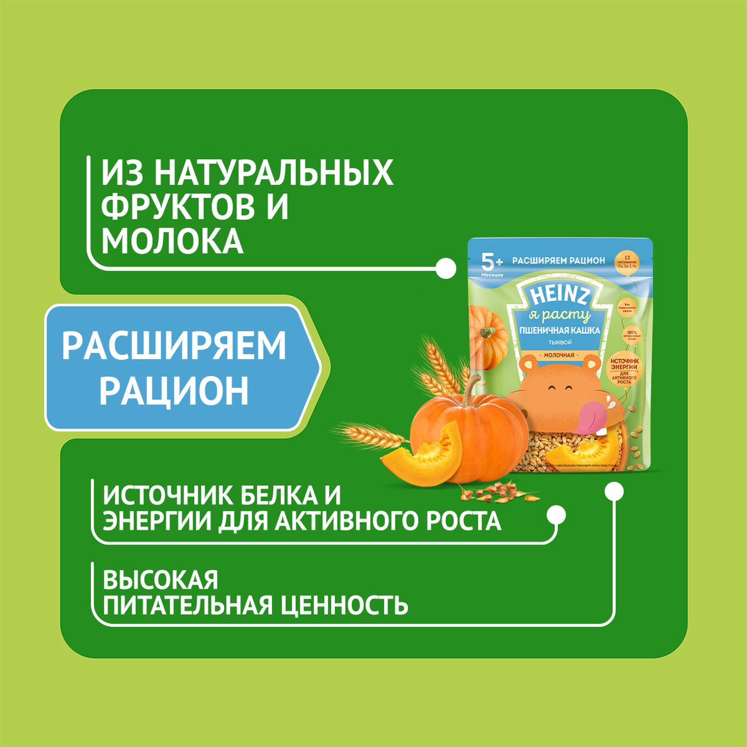 Каша молочная Heinz пшеничная с тыквой 200 г с 5 месяцев - фото 4
