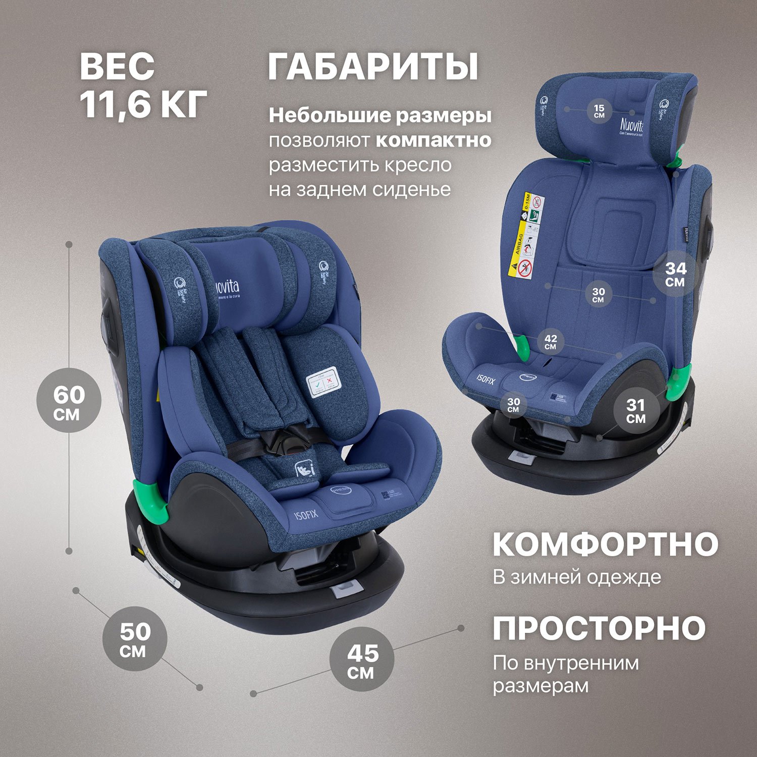 Автокресло Nuovita 0+/1/2/3 (0-36 кг) - фото 9