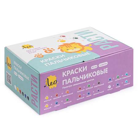 Краски пальчиковые Лео 6 цв.