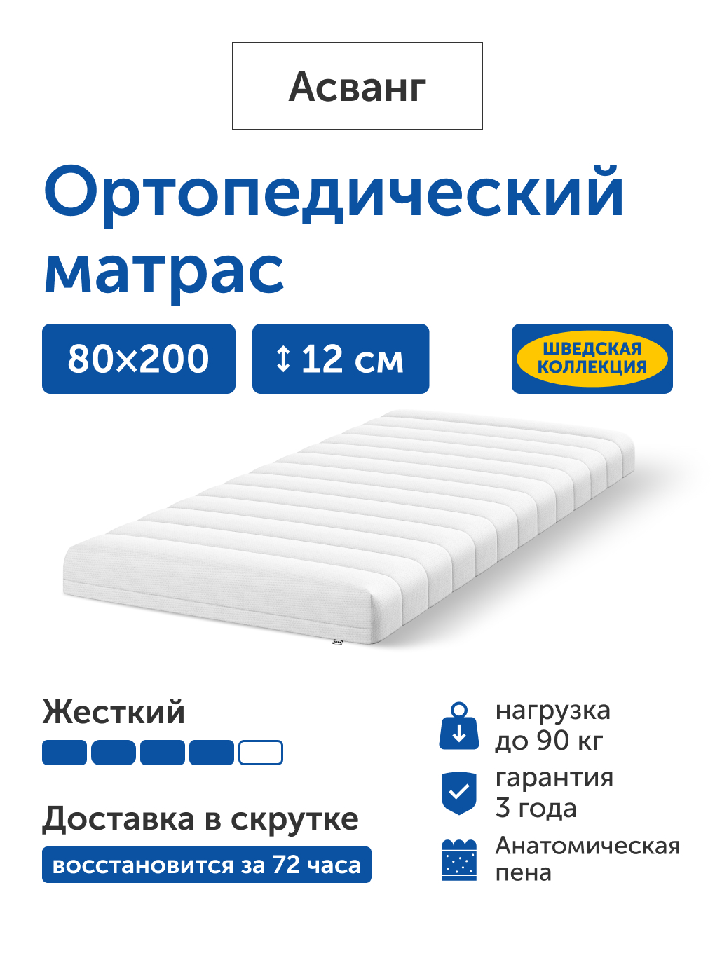 Матрас IKEA Асванг 80х200 - фото 1