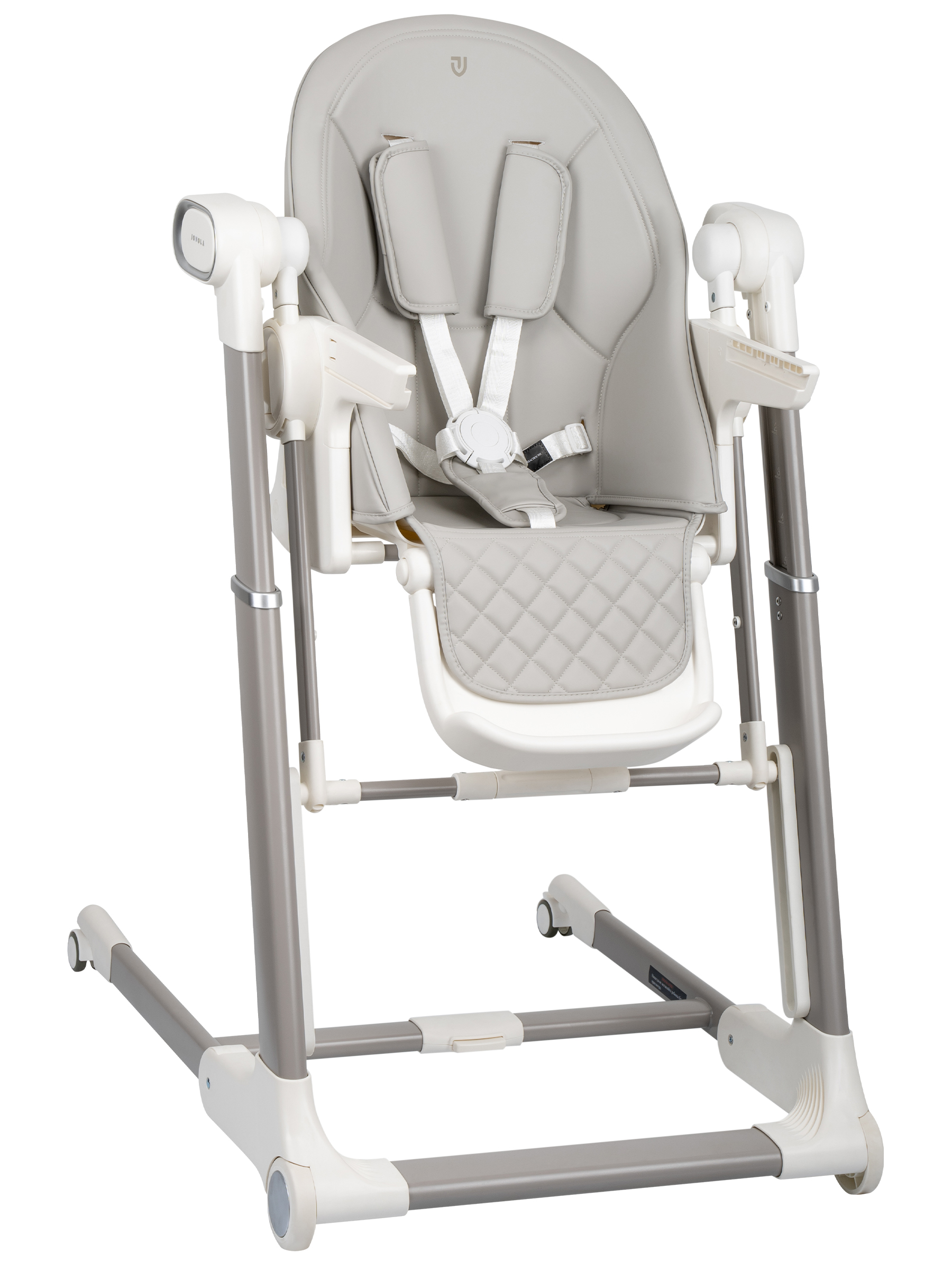 Стульчик для кормления JOVOLA Loki с функцией электрокачели серый - фото 4