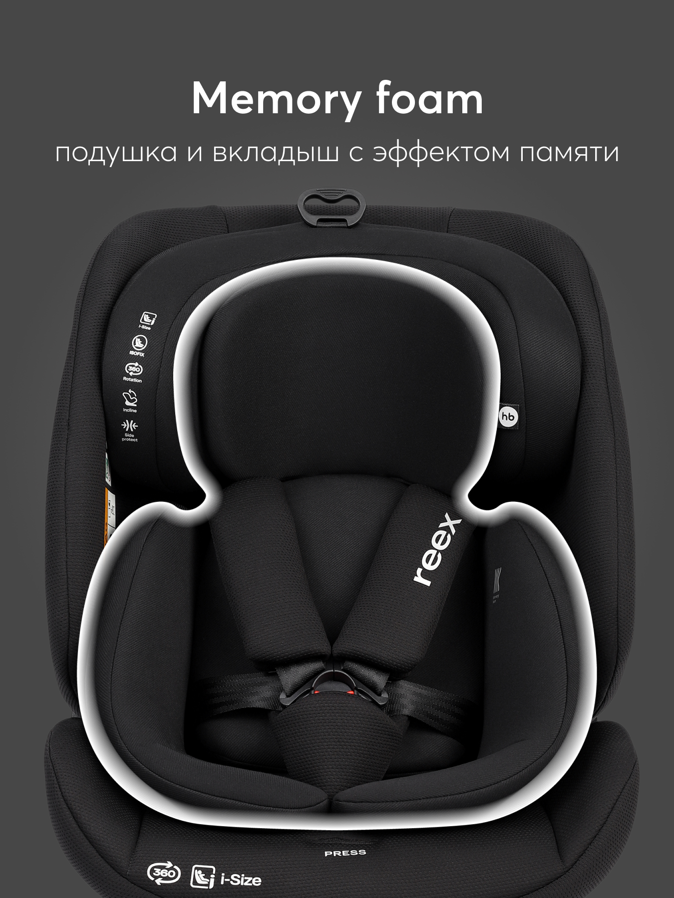 Автокресло Happy Baby Reex Isofix 0+/1/2/3 (0-36 кг) черный - фото 6