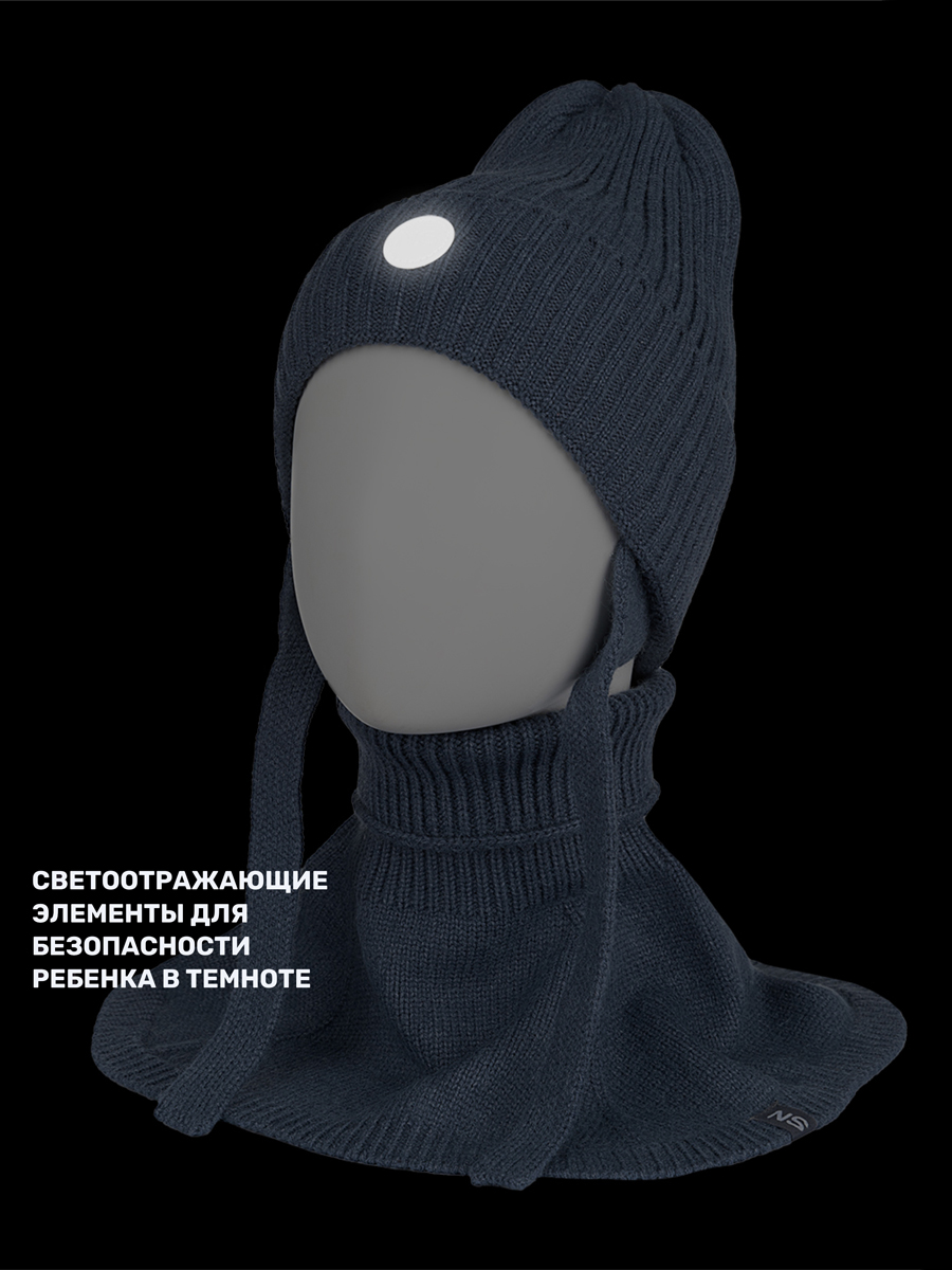 Комплект шапка и манишка NIKASTYLE 12з16024 джинс - фото 9