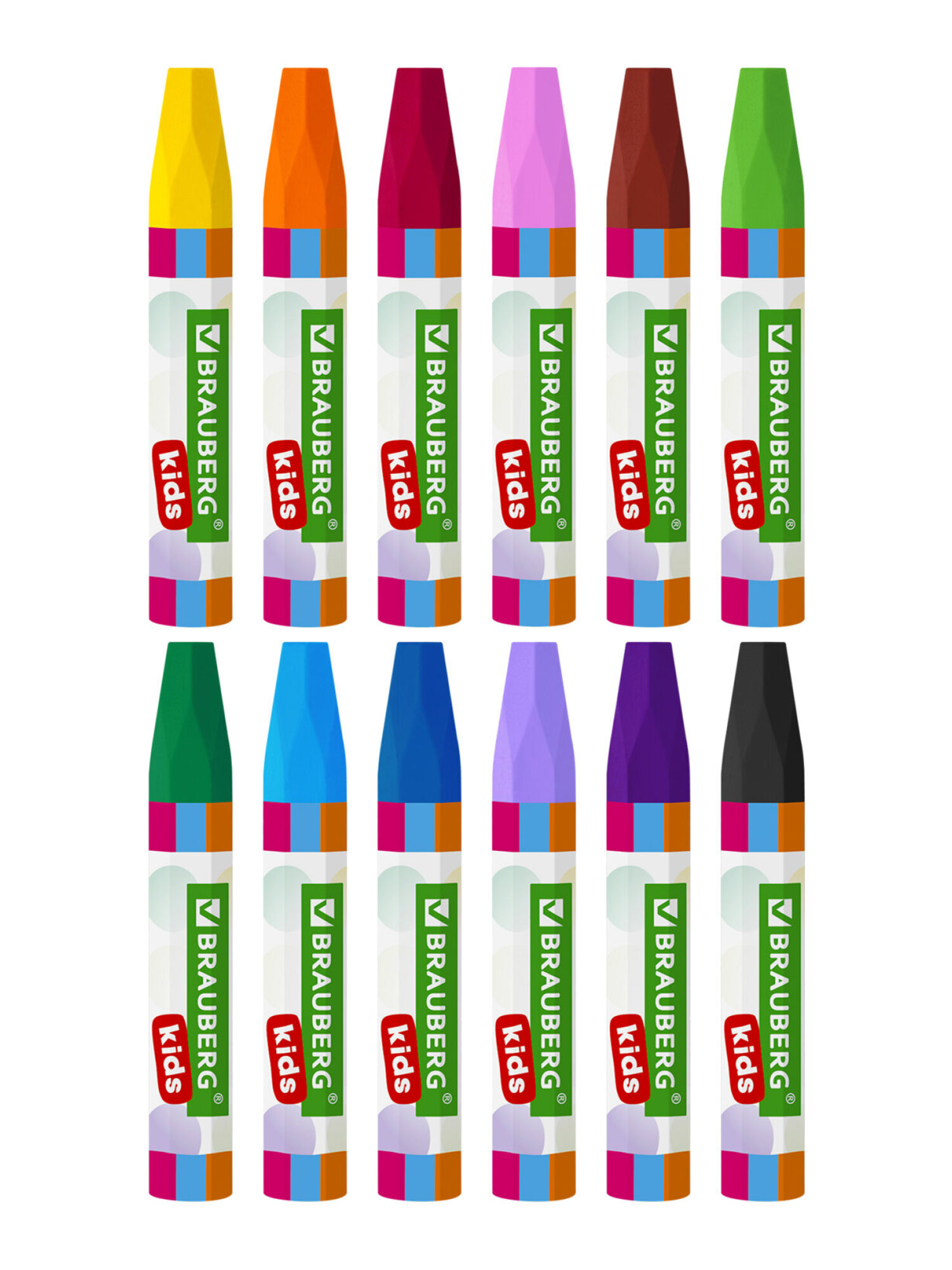 Восковые мелки Brauberg 12 шт. - фото 10