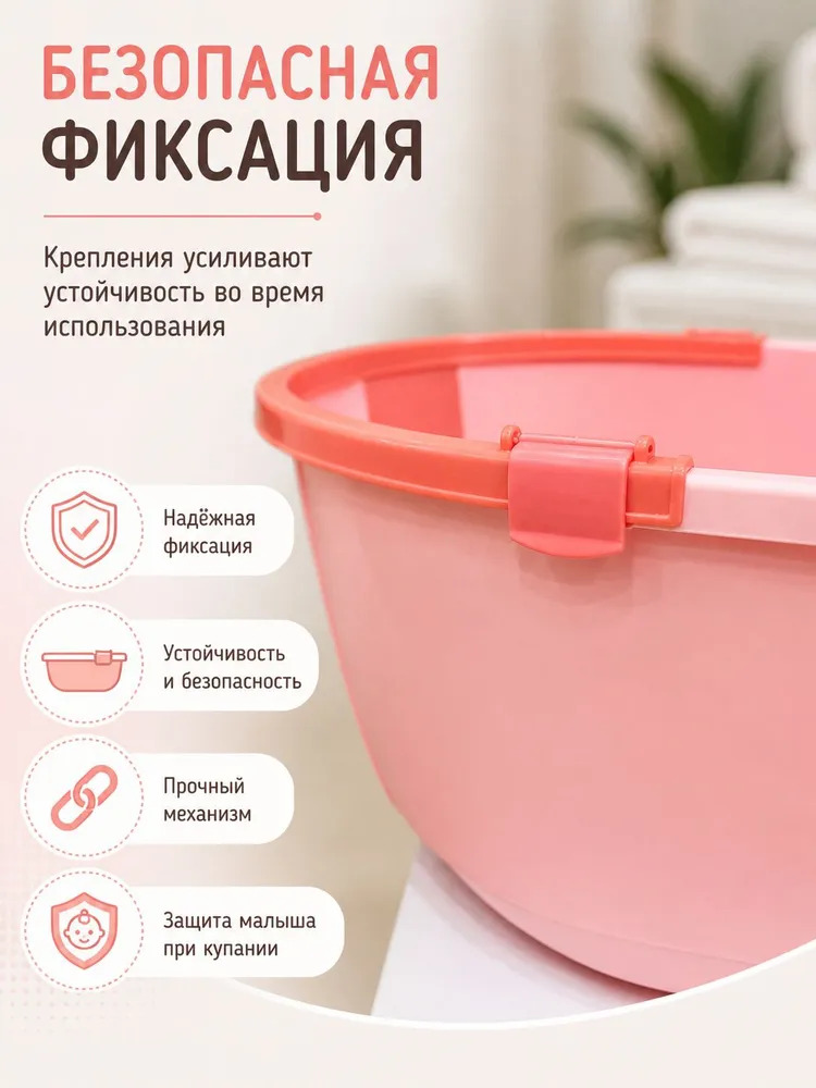 Ванночка NORVE складная розовый - фото 5