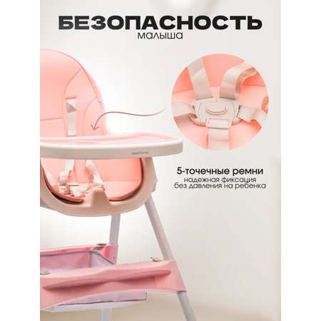 Стульчик для кормления TOMMY розовый классический