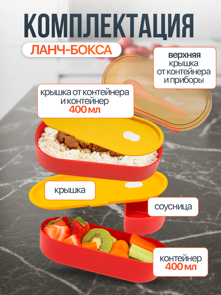 Ланч-бокс детский iLikeGift с отделениями - фото 2