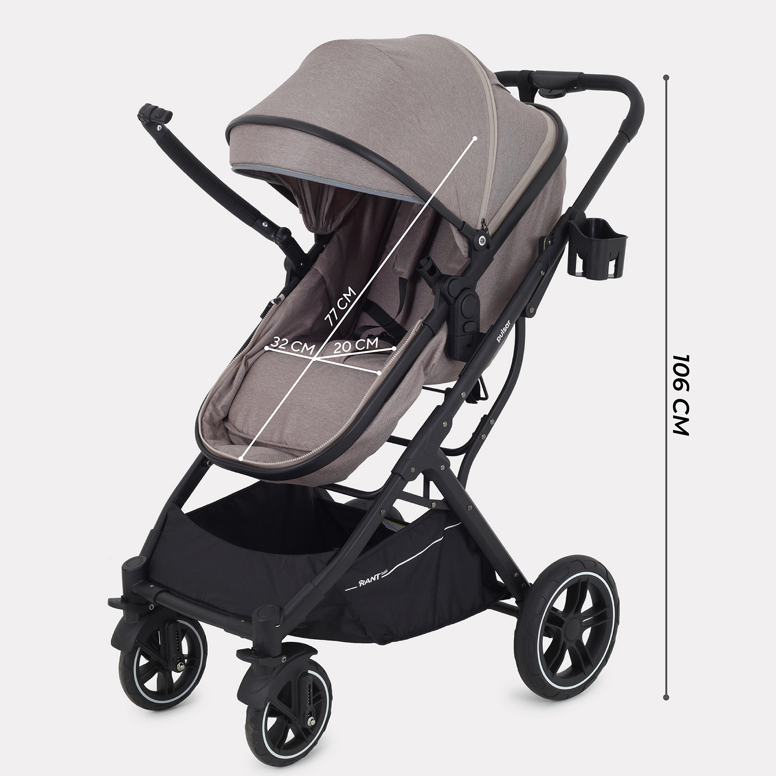 Коляска трансформер Rant Basic Pulsar 2 в 1, beige бежевый - фото 4