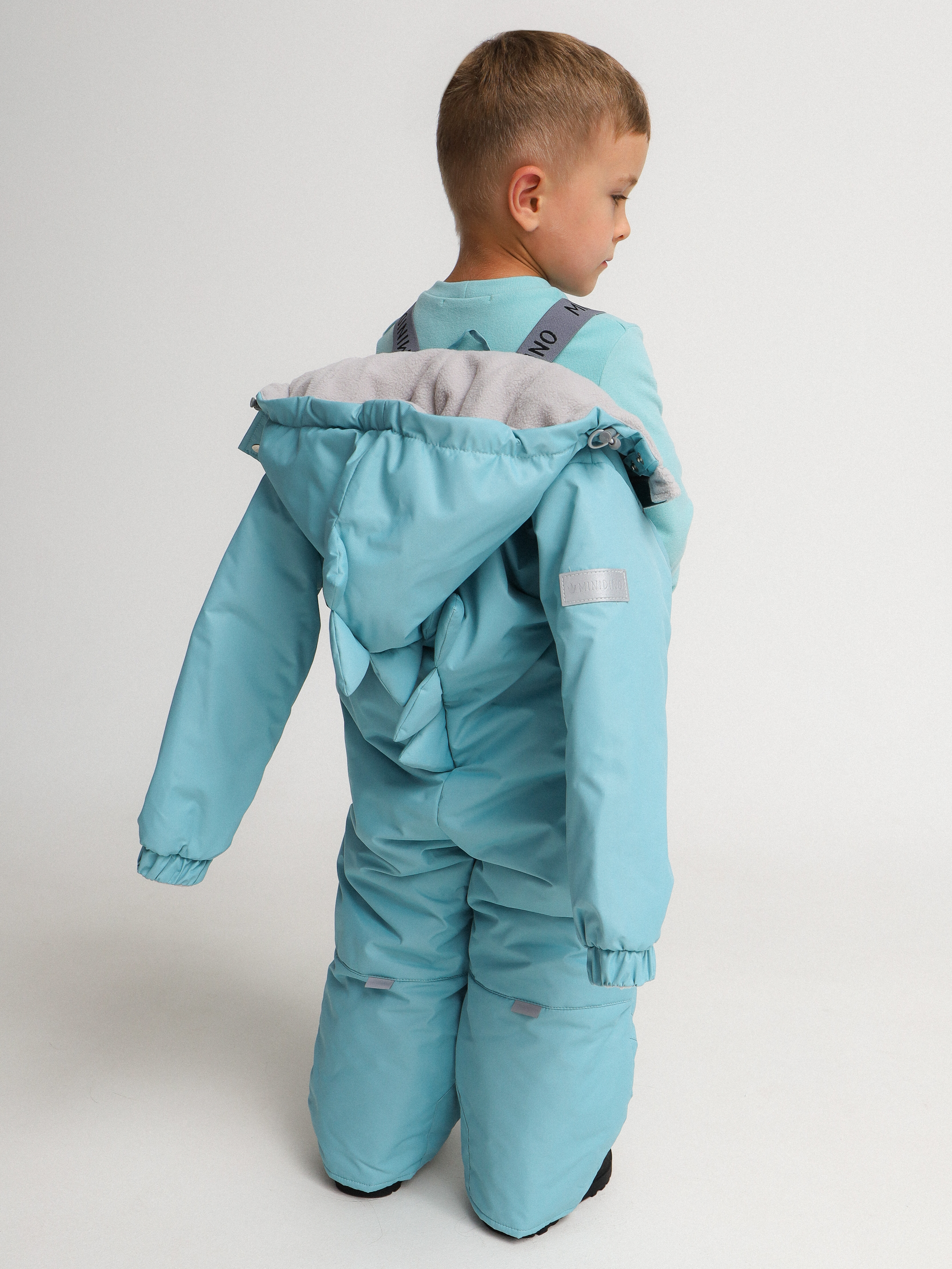 Комбинезон MINIDINO B-VO-Kmb-111/0Комбинезон зимний Дино бирюзовый детский - фото 6