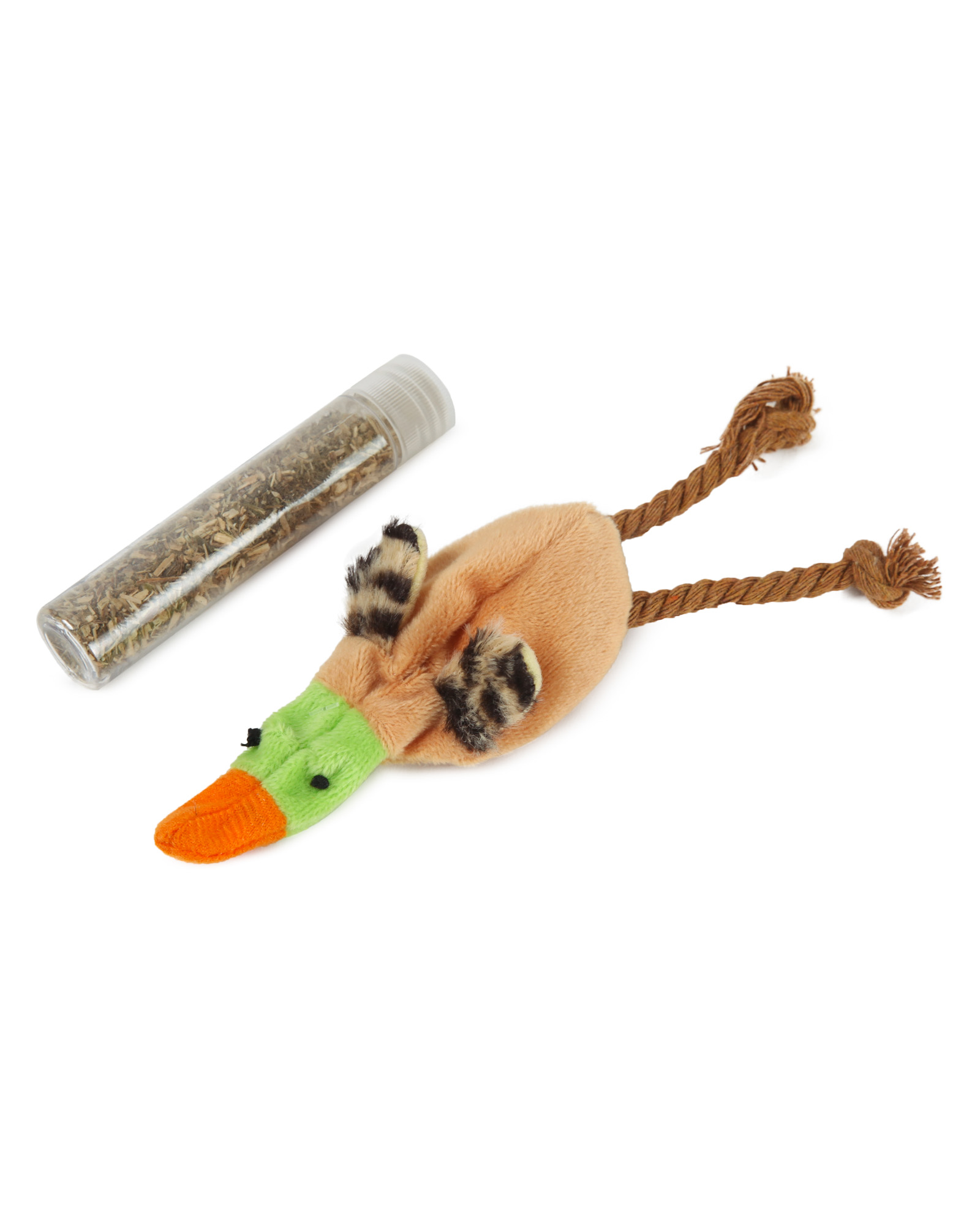 Изображение товара Игрушка для кошек Barbaks Утка-антистресс со съемной кошачьей мятой 16см