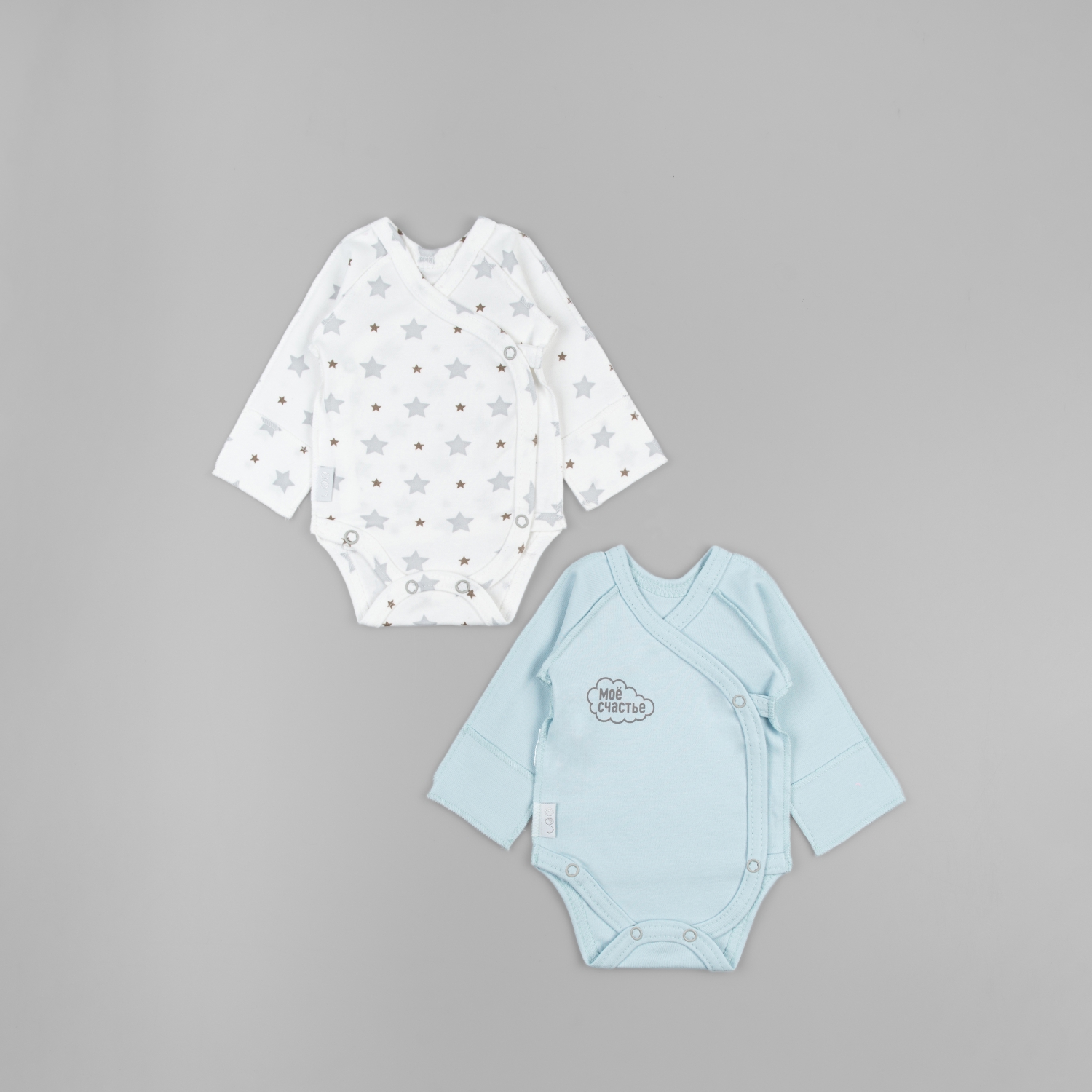 Боди 2 шт LEO 1001А-14_белый/голубой - фото 1