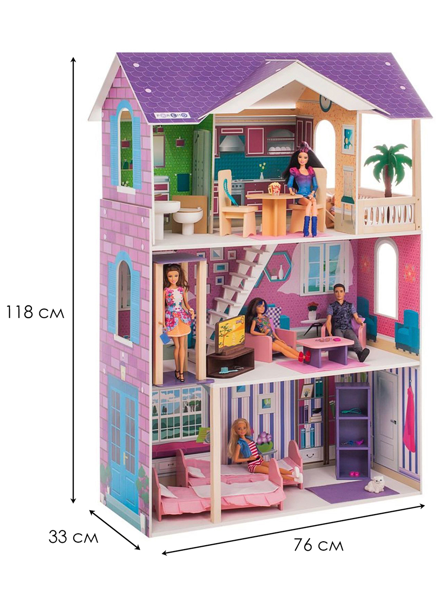 Домик для кукол PAREMO 121 см с мебелью PD318-14 - фото 5