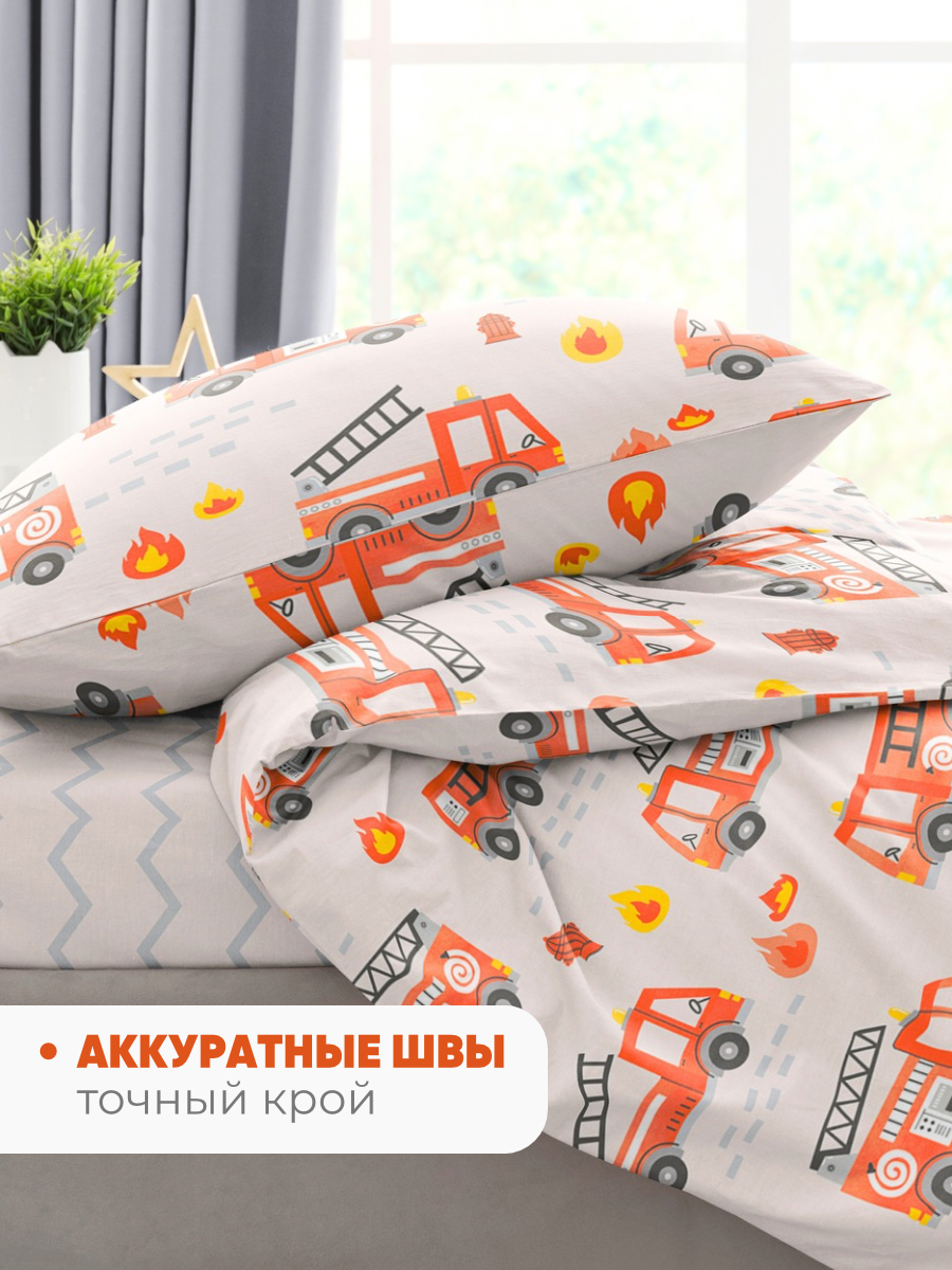 Комплект постельного белья Ночь Нежна Пожарники полутораспальный 3 предм. - фото 7