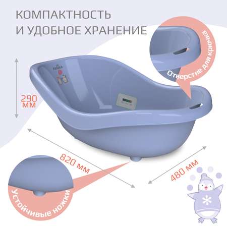 Ванночка для купания KidWick Дони серый с термометром