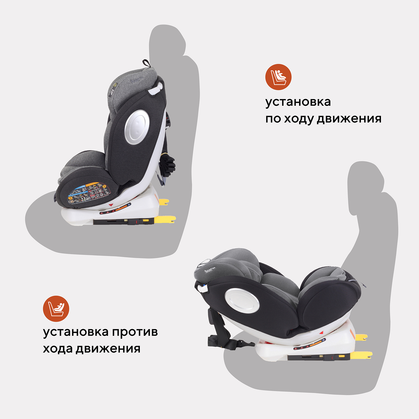 Автокресло Rant Basic Twist Grey Isofix 0+/1/2/3 (0-36 кг) - фото 4