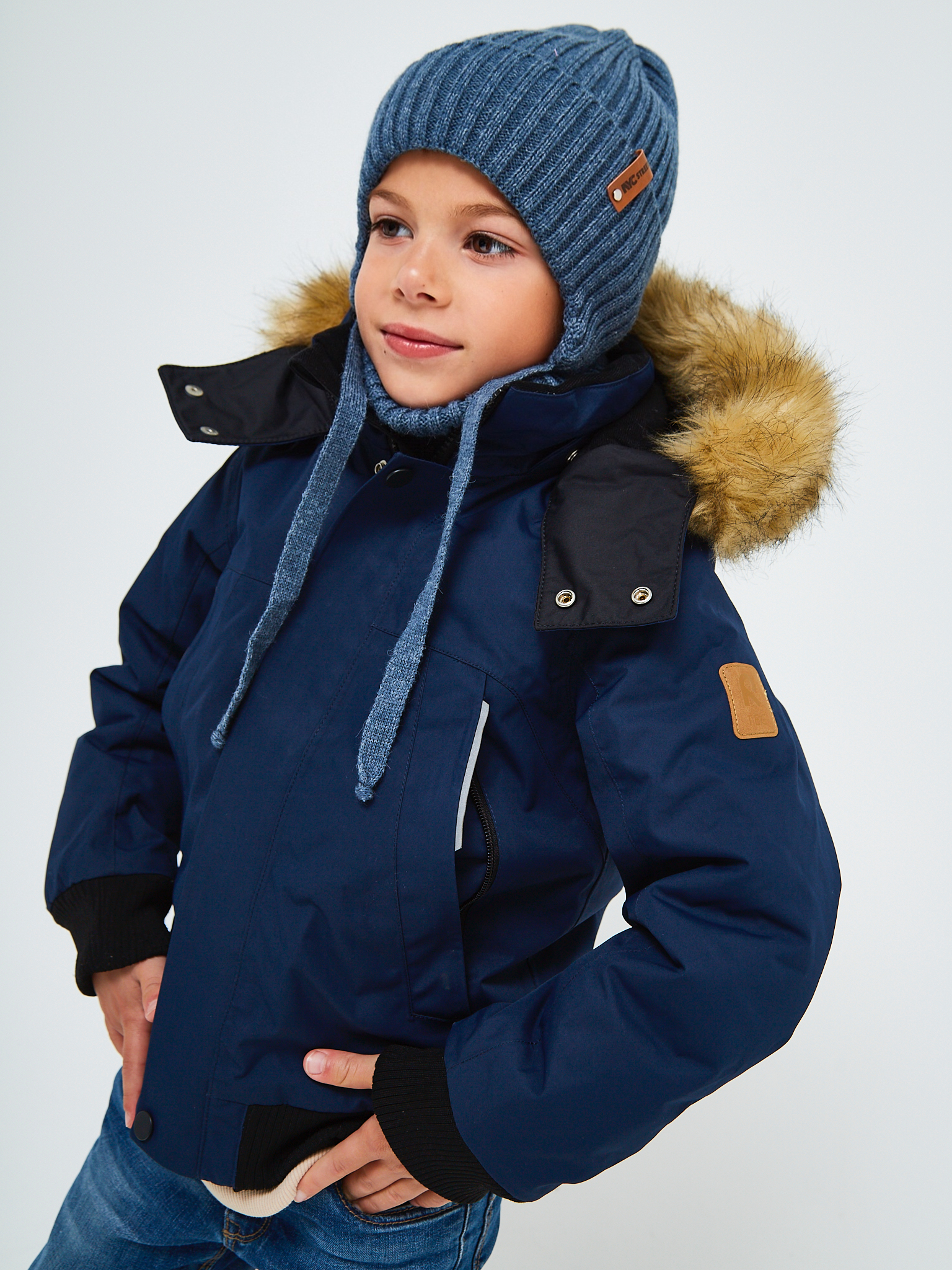 Шапка и снуд NYCkids NYC-H-56-zaviazki-jeansB - фото 11