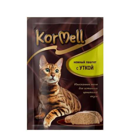 Корм Kormell для взрослых кошек полнорационный с уткой 75г