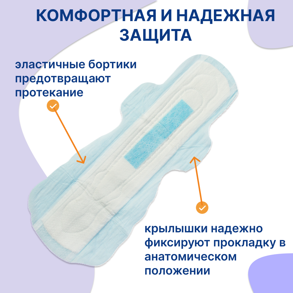 Прокладки с крылышками Uviton послеродовые ночные в индивидуальной упаковке арт.0302 - фото 2