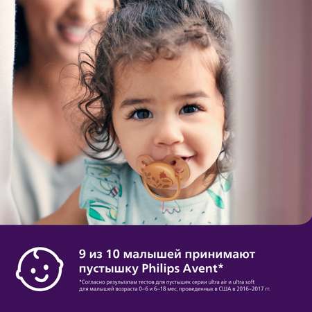 Пустышка Philips Avent силикон ортодонтическая от 6 мес. 2 шт.