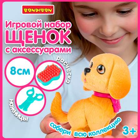 Игровой набор Bondibon ЛАПА ДРУЖБЫ Щенок бежевый