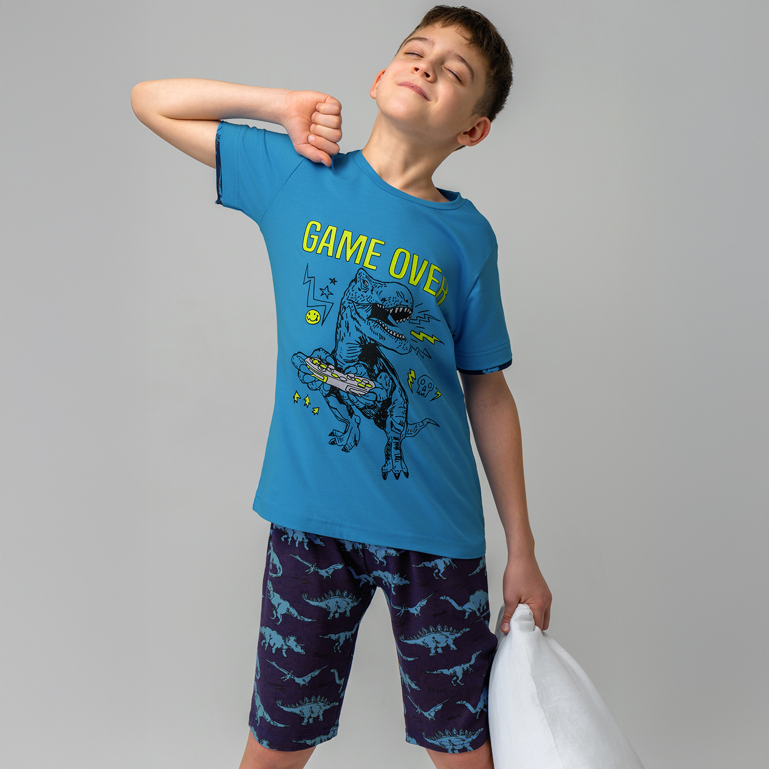 Пижама BONITO KIDS цвет голубой страна производства Узбекистан ⚡️ заказать за 663 ₽ в интернет-магазине Детский мир. Размеры в наличии . Бесплатная доставка. Читайте отзывы, характеристики, смотрите 10 фото SS6100голубой SS6100голубой - фото 9