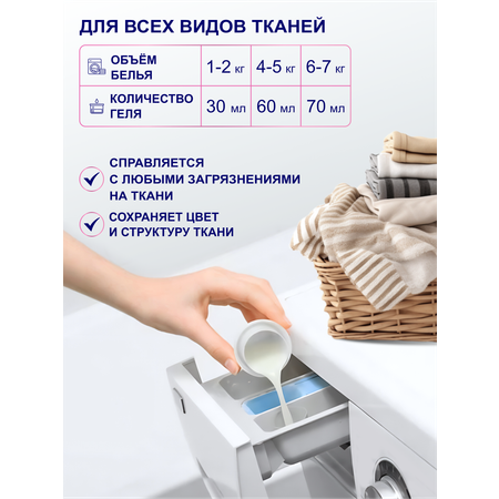 Гель для стирки AVE Гипоаллергенный универсальный для всех видов ткани 1300 мл