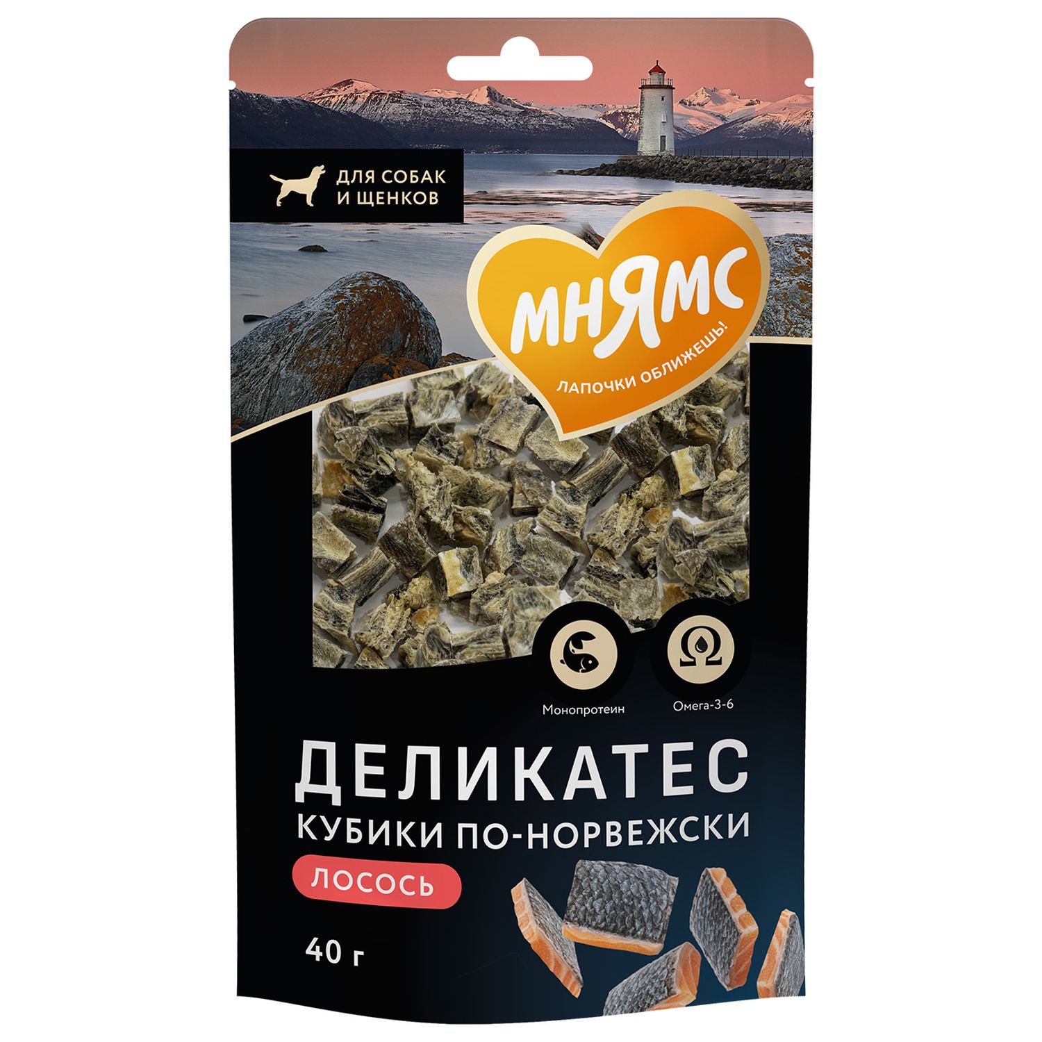 Лакомство для собак Мнямс Деликатес Кубики по-норвежски 40г - фото 1