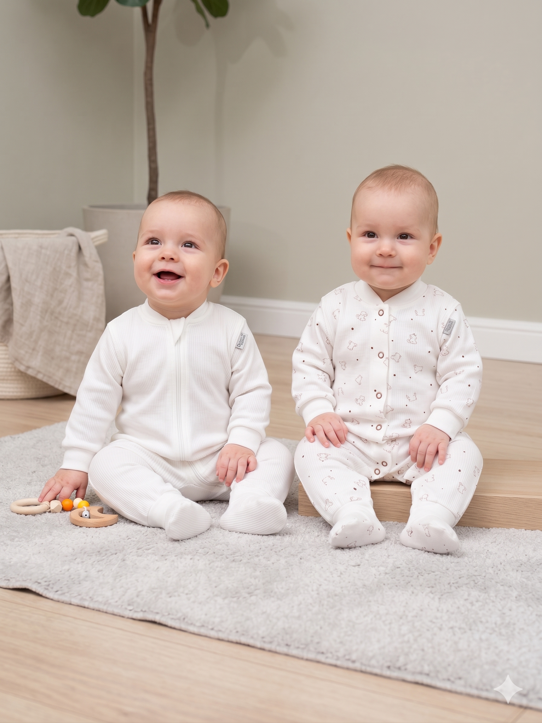 Изображение товара Комбинезон 2 шт TRIA для новорожденных мягкий хлопковый комплект