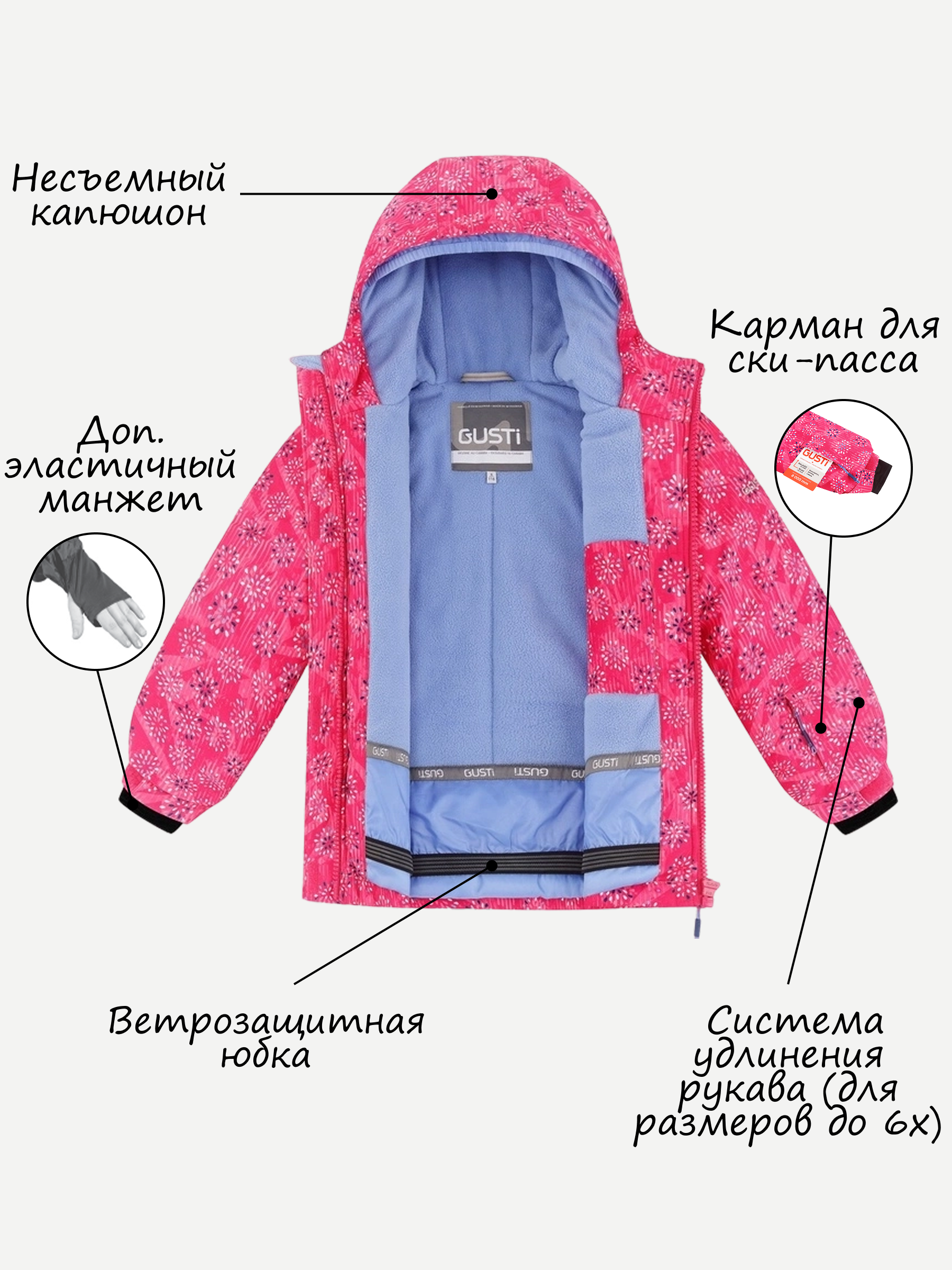 Куртка и полукомбинезон GUSTI GW4GS517-PINK - фото 4