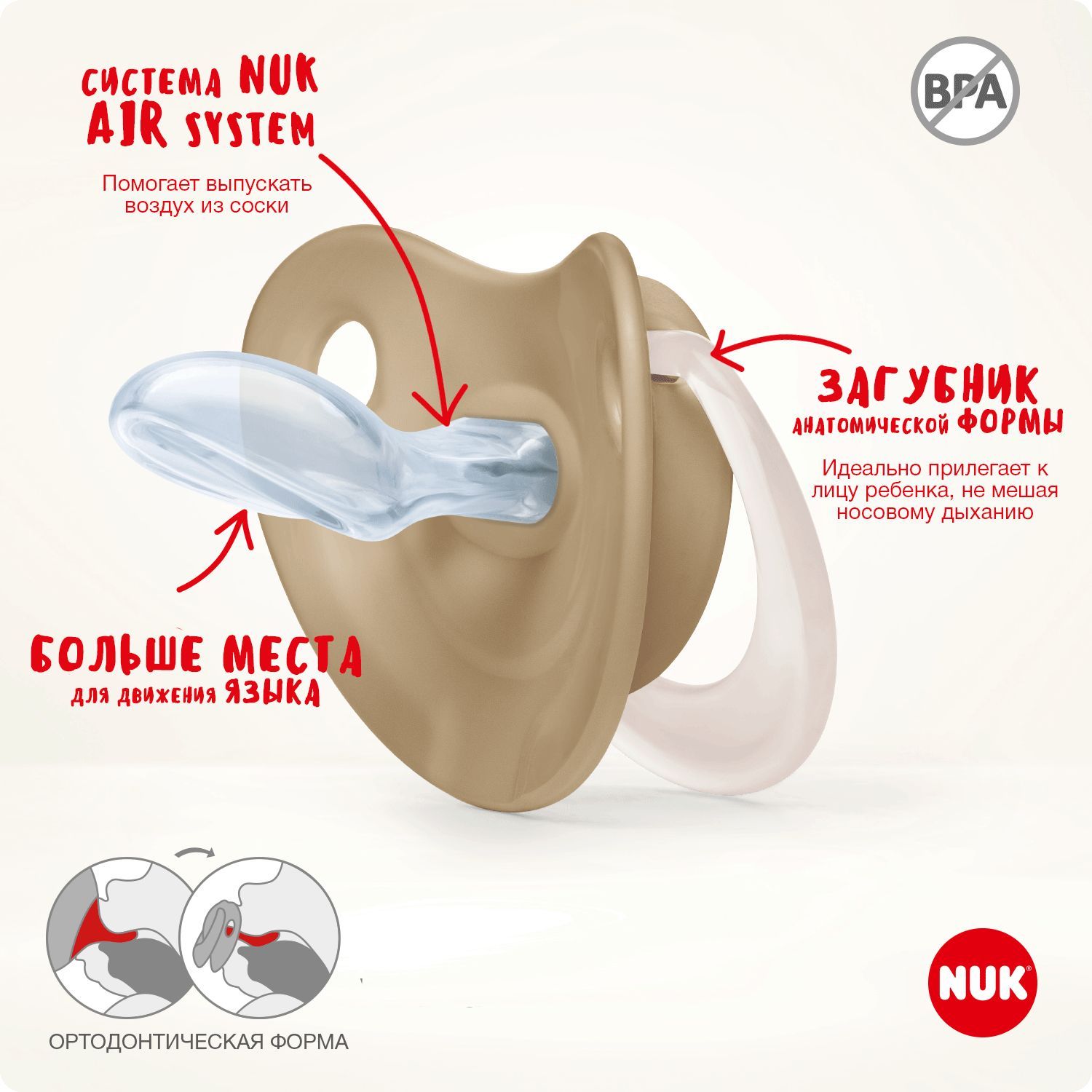 Пустышка Nuk силикон ортодонтическая от 0 мес. 2 шт. - фото 3